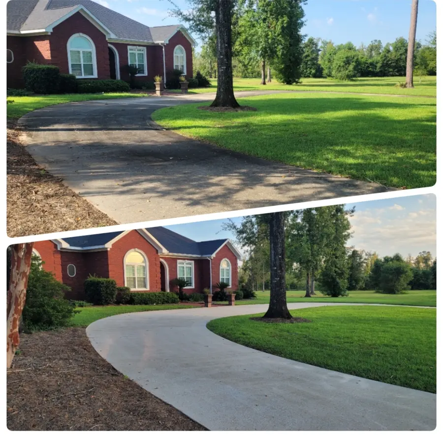Driveway before and after