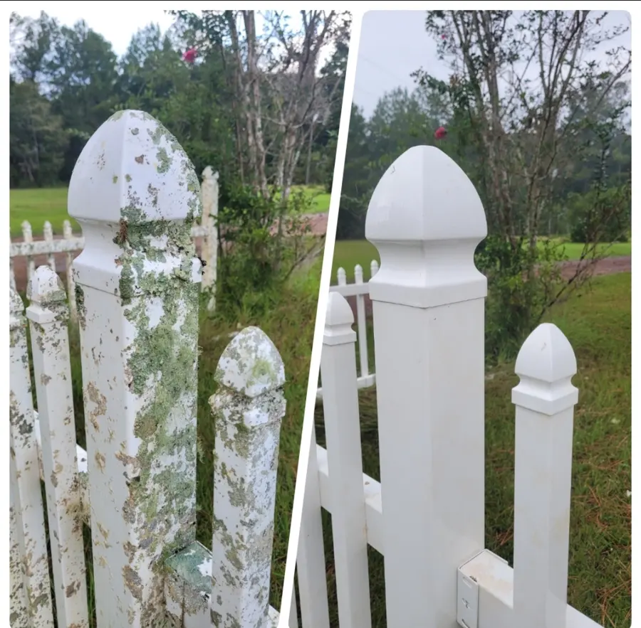 Fence post before and after